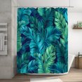 thumbnail image 4 of Binwennn Tropical Green Shower Curtain 70 Inch With 12 Hooks Shower Curtain Bathroom Heavy Side Shower Curtain Machine Washable Curtains for Shower Curtain And Rug Set Neutral Fabric Shower Curtain, 4 of 8