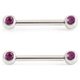 thumbnail image 2 of Paire de Barre à Mamelon Push-In avec Zircone Cubique 14 g, 2 of 11