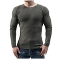 thumbnail image 1 of T-Shirts pour Hommes Hiver Col Rond Tricoté Décontracté Patchwork Chandail Base Vert Armée Graphique Automne Taille TTG, 1 of 6