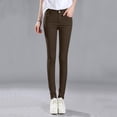 thumbnail image 4 of Kcodviy Pantalon Robe en Jean Taille Haute pour Femmes pour Tenue de Bureau Décontractée Extensible Classique Couleur Unie Cheville Pantalon Décontracté pour Femmes Taille Grande Jeans Décontracté Régulier Jeans Ajustés, 4 of 8