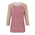 thumbnail image 5 of Mefallenssiah Blouses pour Femmes Décontractées Mode Féminine T-Shirt Imprimé Manches 3/4 Blouse Col Rond Hauts Décontractés, 5 of 5