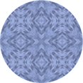 thumbnail image 1 of Ahgly Company Tapis Rond Lavable en Machine Intérieur Transitionnel Bleu Denim, 4 Pieds Rond, 1 of 7