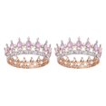 thumbnail image 1 of ZheElen Alloy Durable And Non-deforming Rhinestone For Wedding Or Cosplay Family Wedding Hair Crown Gold  + pink 2Set, 1 of 6