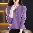 thumbnail image 2 of Yuyuzo Cardigans pour Femmes à Boutons Classique Uni Manches Longues Col Rond Cardigan Tricoté Chandails, 2 of 4