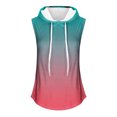 thumbnail image 3 of IROINID T-Shirt Sans Manches pour Femmes en Solde, Sweat à Capuche Sport Imprimé Col Rond Ample Surdimensionné Vert L, 3 of 3