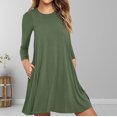 thumbnail image 4 of zanvin Hauts pour Femmes, Mode pour Dames Décontractée à Manches Longues, Robe T-shirt Ample Unie avec Poches, Chemise, 4 of 5