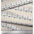 thumbnail image 2 of Soimoi Poly Georgette Fabric Leaves & Floral Block Print Fabric by The Yard 52 Inch Wide, 2 of 3