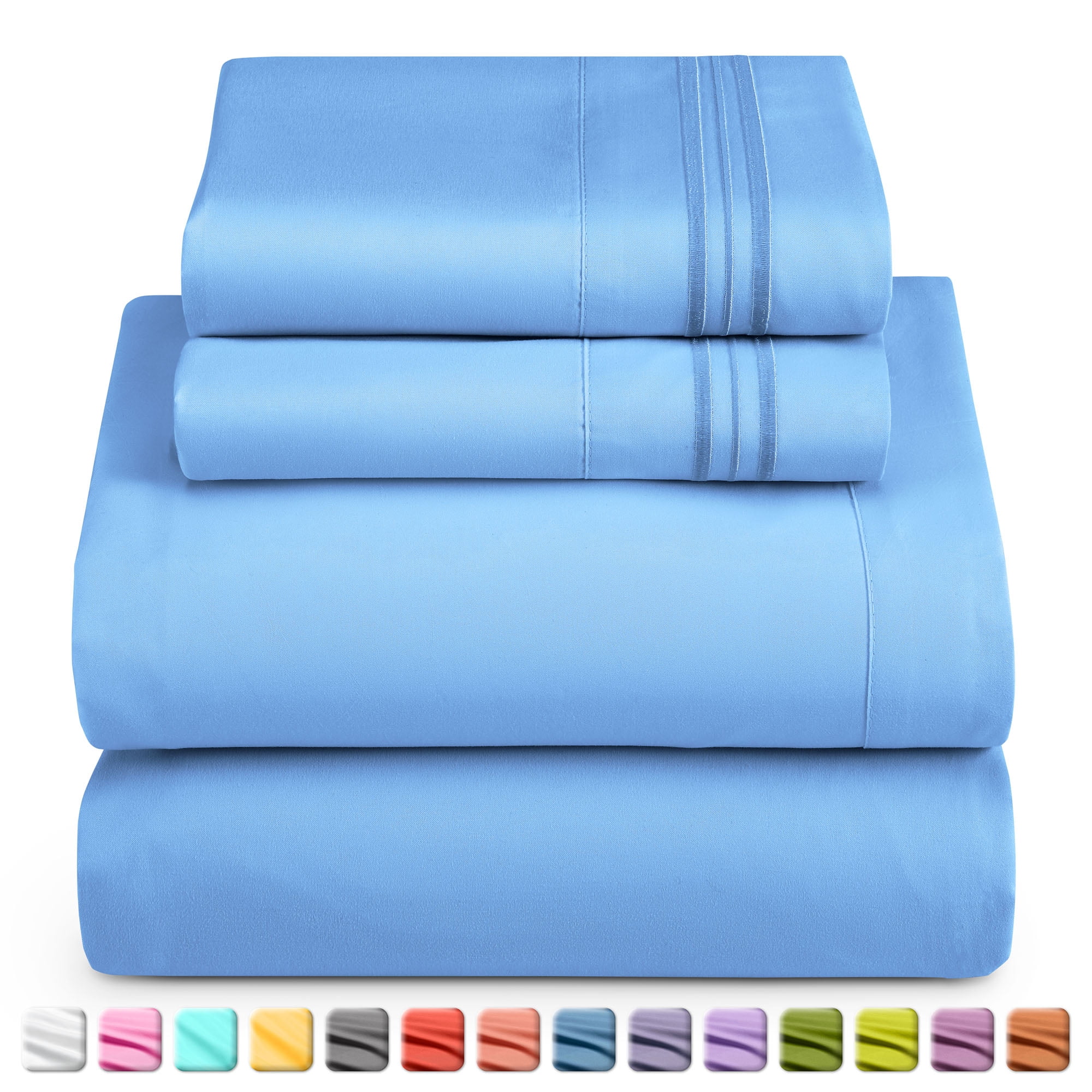 Nestl Twin XL Sheet Set, 1800 Series Microfiber Deep Pocket 4 Piece Bed Sheet Set