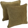 thumbnail image 1 of 18-inch Double-corded Square Patterned Jacquard Chenille Throw PIllows with Inserts (Set of 2) - Gingham Brown, 1 of 1