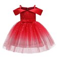 thumbnail image 2 of Robes de Fête pour Filles Tout-Petits Filles Filet Tempérament Sequins Nœud Robe de Fête d'Anniversaire Longues Robes Longues pour Filles Robes d'Anniversaire pour Filles Petites Filles Robes, 2 of 7