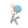 thumbnail image 2 of Letter Pendant Plush Ball Key Chain Resin Sequin Buckle Keyring Holder Charm Decoration, 2 of 8