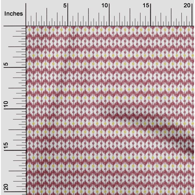 oneOone Coton Soie Tissu Imprimé Chevron Ikat 1 Yard 42 Inch Wide