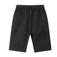 thumbnail image 4 of Shorts Cargo pour Garçons Grande Poche Coton Quotidien Décontracté Enfants Taille Élastique Cordon Doux Plein Air Randonnée Short, 4 of 9