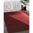 thumbnail image 3 of Ahgly Company Tapis d'Intérieur Lavable à la Machine, Carré, Transitionnel, Bordeaux Rouge, Tapis de Zone, 6 Pieds Carré, 3 of 7