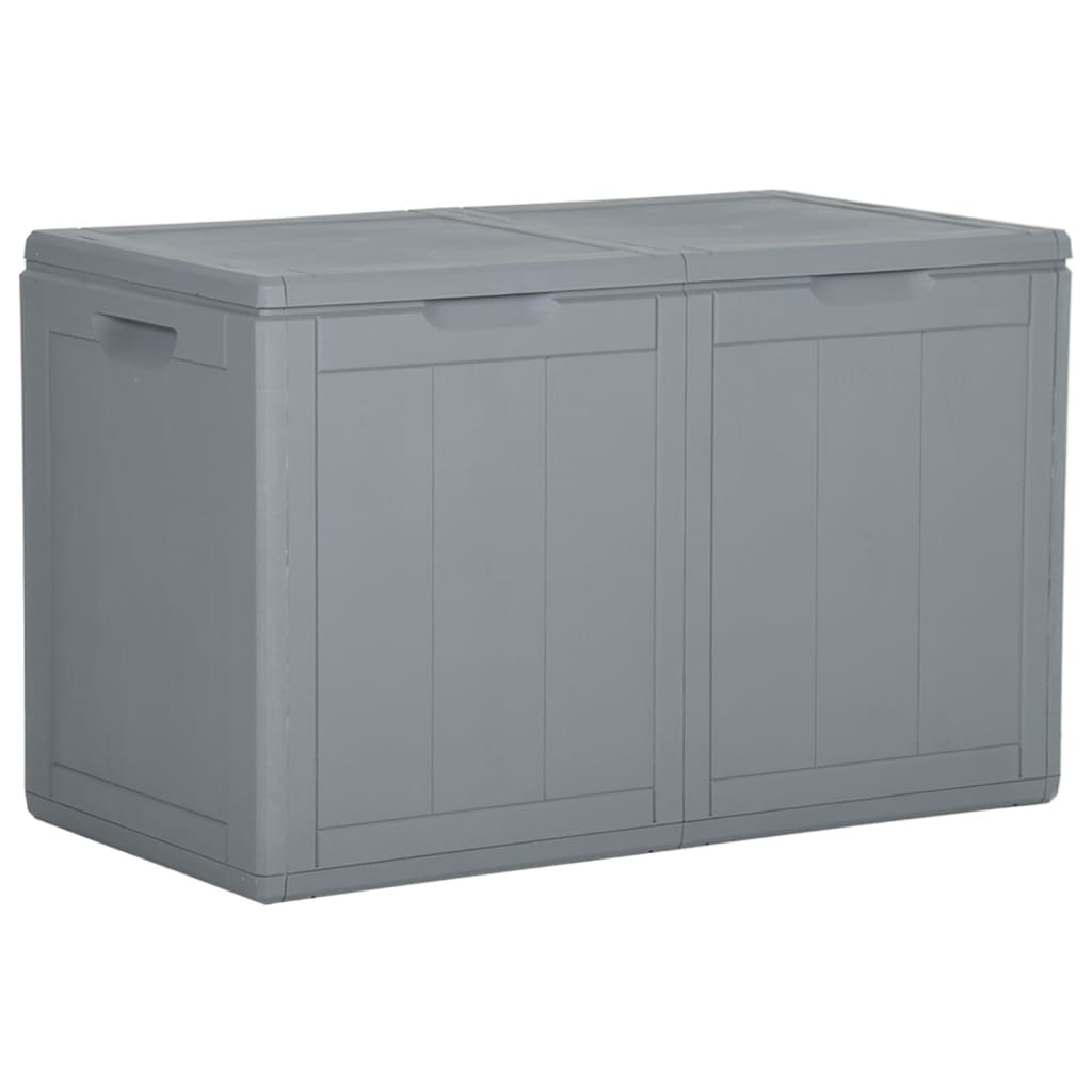 vidaXL Garden Storage Box 180L Grey PP Wood Look