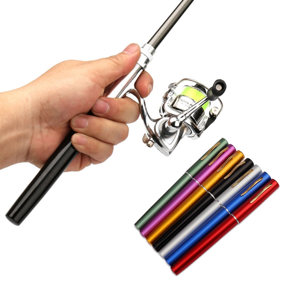Fishing Collapsible Fishing Rod Reel Combo Mini Pen Fishing Pole Kit Telescopic Fishing Rod Spinning Reel Combo Kit