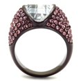thumbnail image 3 of Bague en Acier Inoxydable IP Brun Foncé (IP coffee) avec Zircone Cubique de Qualité AAA Transparente pour Femmes Couleur de Pierre Transparente Style TK1692DC Taille 8, 3 of 4