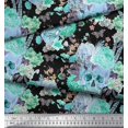 thumbnail image 3 of Soimoi Green Satin Silk Fabric Insect,Skull & Flower Print Sewing Fabric BTY 42 Inch Wide, 3 of 3