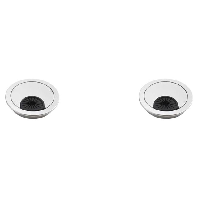 Baohd Desk Hole Cover Round Waterproof Detachable Insulative Round Anti-rust Adjustable Nonslip Desktop Cable Fixing Grommet 50mm Silver 2Set