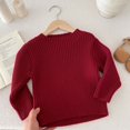 thumbnail image 1 of RXIRUCGD Chandail Tricoté Extensible à Manches Longues Col Rond pour Enfants Hommes et Femmes, Vin, Taille : 130, 1 of 9