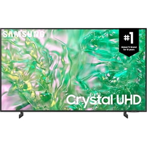 SAMSUNG 65” Cristal de classe pouce UHD DU8000 Series avec processeur cristal 4K | Son de suivi des objets Lite, Q-Symphonie, Air Slim Design, Gaming Hub, Smart TV [2024 Modèle - UN65DU8000FXZC] – Ouvrir la boîte