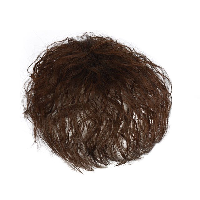 Short Curly Hair Top Wig Piece Ladies Fluffy Simulation Wig Piece for Middle-Age