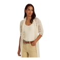 thumbnail image 1 of RALPH LAUREN Womens Beige Textured Button Closure Pouf Sleeve Shawl Collar Cardigan M, 1 of 3