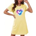 thumbnail image 4 of Birdeem Chemises de Nuit pour Femmes Chemise de Nuit Courte Surdimensionnée pour Femmes Mode Imprimé sur la Poitrine Robe de Nuit à Manches Courtes, 4 of 12