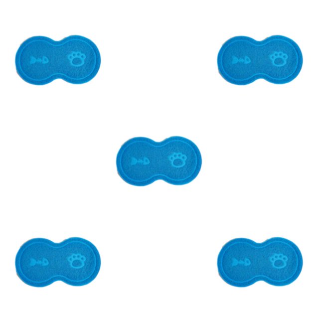 Dalazy Convenient And Portable Cat Rug Safe And Non-toxic Cat Accessory Durable Sky Blue 5Set