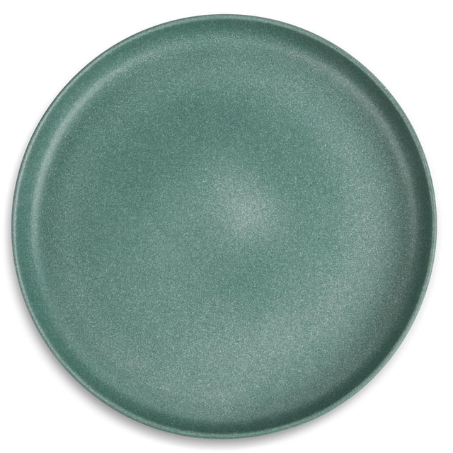 Thyme & Table Stoneware Round Salad Plate, Casipan Green, a round ceramic salad plate with a smooth matte finish in muted green, crafted from durable stoneware, suitable for serving salads, appetizers, or desserts.