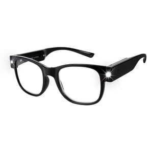 OuShiun USB Rechargeable Led Reading Glasses Lighted Eyewear for Women Men (Black, 2.0X)