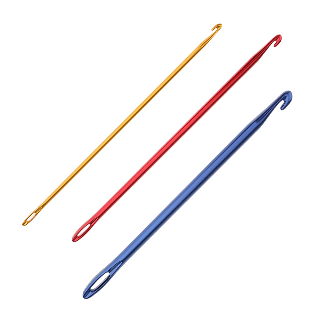 3 Pieces Aluminum Afghan Crochet Hook Both Flat and Circular