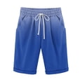 thumbnail image 1 of Plebaso Men's Stylish Shorts Gradient Color Summer Beach Shorts Drawstring Casual Knee Length Shorts, 1 of 3