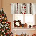 thumbnail image 3 of Christmas Curtains Embroidered Short Window Curtains, Holiday Theme Decorations for Kitchen Bathroom Bedroom, Festive Polyester Rod Pocket Drapes, 3 of 6