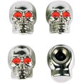 thumbnail image 1 of Custom Accessories 16220 Bouchon de Valve de Style Crâne Chromé -, Pack de 4, 1 of 3