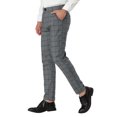 thumbnail image 4 of INSPIRE CHIC Men's Plaid Slim Fit Flat Front Dress Pants with Pockets 36 Dark Gray, 4 of 7