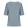 thumbnail image 3 of Babysbule Hauts pour Femmes Liquidation Mode Femmes Décontracté Bouton Imprimé Floral Manches Courtes T-Shirt Blouse Hauts, 3 of 5