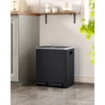 thumbnail image 1 of SONGMICS Garbage Can, 2 x 4 Gallon (2 x 15 L) Trash Can, Recycle Bin with Soft-Close Lids, Pedals, and Inner Buckets for Kitchen, Stainless Steel, Black, 1 of 6