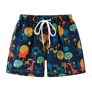 B91xZ Boys Swim Trunks Kid Board Shorts with Mesh Lining Youth Swimwear,Black 7-8 Years