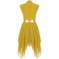 thumbnail image 3 of MSemis Robe de Danse de Louange Sans Manches pour Filles Enfants, Robe de Culte Liturgique, Costume, Robe d'Église, Robe Longue 6-16 Ans Jaune 12, 3 of 6