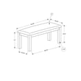 thumbnail image 2 of Monarch Specialties Bench, 42" Rectangular, Wood, Upholstered, Dining Room, Kitchen, Entryway, Brown, Transitional, 2 of 6