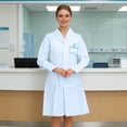 thumbnail image 1 of Court Realm Long Sleeve Lab Coat with Notched Collar and Slant Pockets for Daily Home and Laboratory Roles, 1 of 3