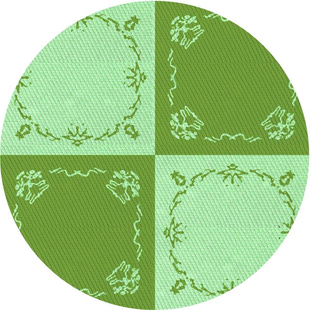 Ahgly Company Tapis Rond Lavable en Machine Intérieur Vert Jade Transitionnel, 6 Pieds Rond