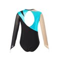 thumbnail image 2 of Moggemol Kids Girls Gymnastic Leotard Long Sleeve Metallic Rhinestone Dance Skating Unitard Bodysuit Turquoise 14, 2 of 7