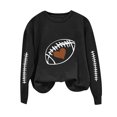 thumbnail image 3 of Meichang Chandail de Football pour Femmes, Coupe Ample, Manches Longues, Col Ras du Cou, Chandails Graphiques, Coupe Ample, Automne Hiver, Chandail à Enfiler Décontracté, Vêtements pour le Dimanche Jour de Match, 3 of 5