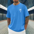 thumbnail image 2 of T-shirts pour Hommes Imprimés Palmier Graphiques T-Shirts Décontractés Été Plage Hawaïenne Manches Courtes Col Rond, 2 of 4