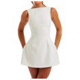 thumbnail image 1 of Robe Corset Blanche de Collation des Grades pour Femme - Robe Courte Fluide d'Été, Design Uni, 1 of 8