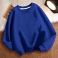 thumbnail image 4 of lcziwo Chandail pour Enfants à Col Rond, Chandail de Base Uni pour Enfants, Tunique Décontractée Oversize à Épaules Tombantes à Manches Longues, Mode Automne Hiver Sans Capuchon, Liquidation Bleu, 9 Ans, 4 of 4