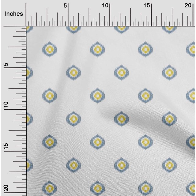 oneOone Georgette Viscose Fabric Circle Ikat Printed Craft Fabric BTY 42 Inch Wide