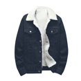 thumbnail image 2 of Men Casual Denim Jacket And Velvet Stand-collar Single-breasted Jacket Coat, 2 of 5